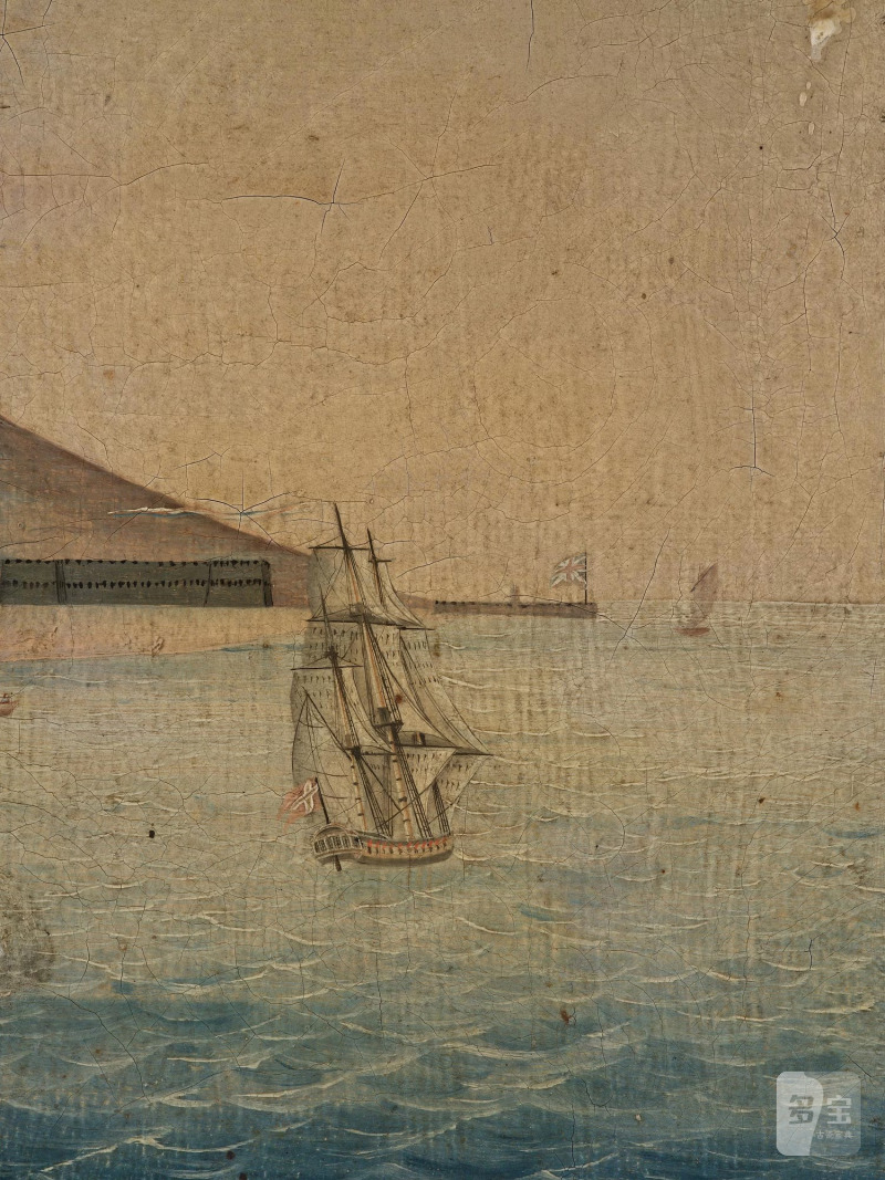 A rare Chinese Export painting of 'Table Mountain', - 图10